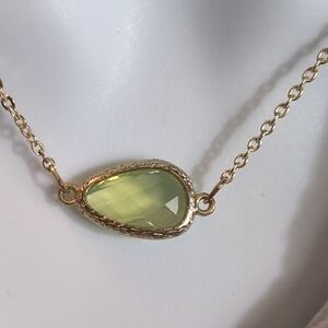 Dainty Gold & Green Chain Necklace